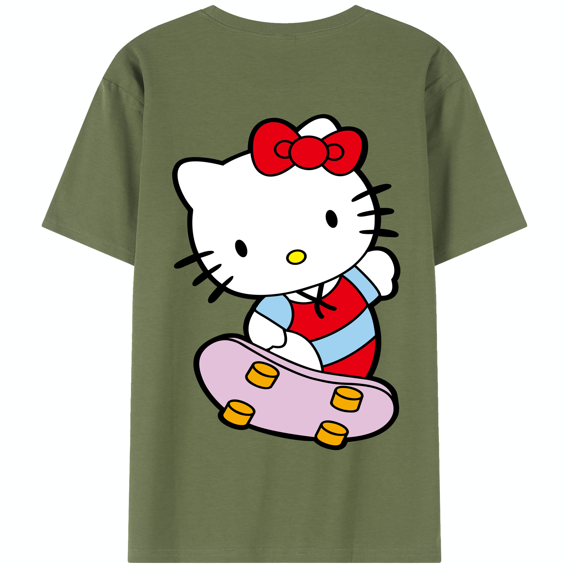 （画像用） Hello Kitty ハローキティ 綿100％半袖Tシャツ（背面プリント）